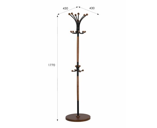 Вешалка напольная Д 1 черный/ средне-коричневый, изображение 8 | Интернет магазин мебели и декора LifeDekor