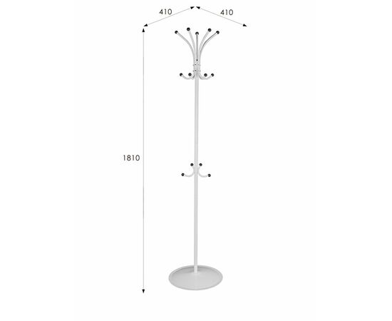 Вешалка напольная Пико 4 белый, изображение 3 | Интернет магазин мебели и декора LifeDekor
