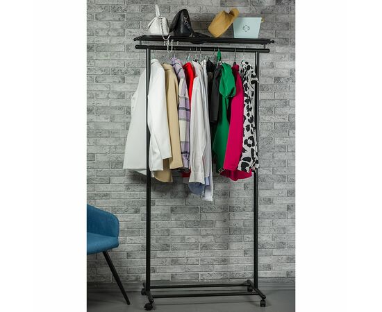 Вешалка напольная на колесах М 9 чёрный, изображение 7 | Интернет магазин мебели и декора LifeDekor