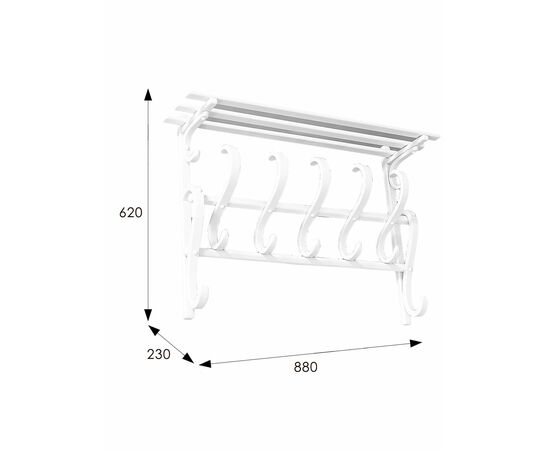 Вешалка настенная В 7Н белый, изображение 2 | Интернет магазин мебели и декора LifeDekor
