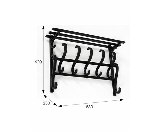 Вешалка настенная В 7Н венге, изображение 2 | Интернет магазин мебели и декора LifeDekor