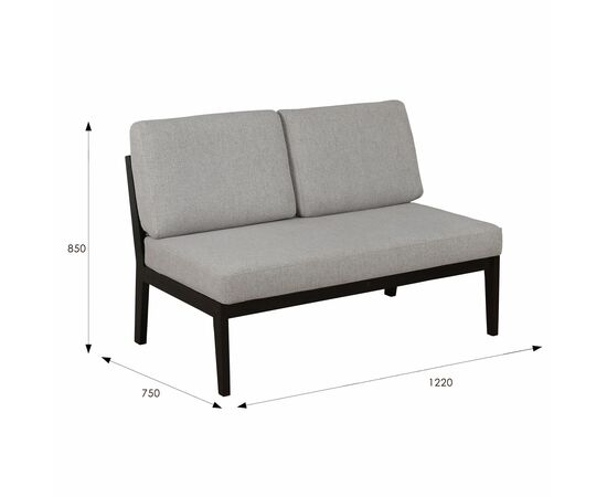 Диван-скамья Массив мягкая ткань серый, каркас венге, изображение 6 | Интернет магазин мебели и декора LifeDekor
