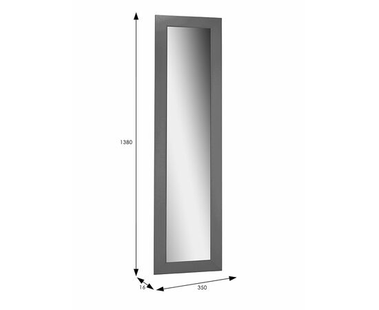 Зеркало настенное BeautyStyle 9 серый графит 138 см х 35 см, изображение 3 | Интернет магазин мебели и декора LifeDekor