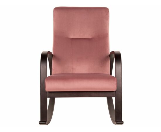 Кресло-качалка Ирса ткань пудровый, каркас венге структура, изображение 3 | Интернет магазин мебели и декора LifeDekor