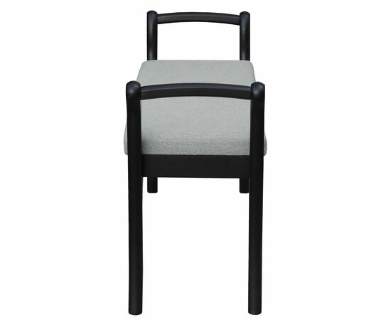 Скамья для прихожей с подлокотниками мягкая, ткань серый, каркас венге, изображение 4 | Интернет магазин мебели и декора LifeDekor