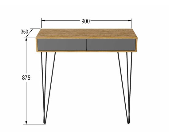 Стол-консоль Телфорд дуб американский/графит, изображение 2 | Интернет магазин мебели и декора LifeDekor