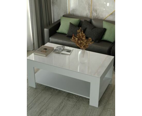 Стол журнальный BeautyStyle 26 графит светлый U708/стекло белое, изображение 3 | Интернет магазин мебели и декора LifeDekor