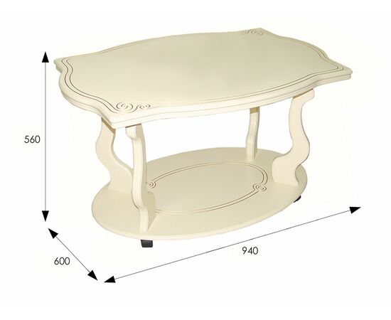 Стол журнальный Берже 3 слоновая кость, изображение 4 | Интернет магазин мебели и декора LifeDekor