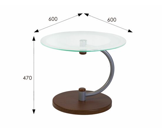 Стол журнальный Дуэт 13Н металлик/ср.-кор/прозр., изображение 2 | Интернет магазин мебели и декора LifeDekor