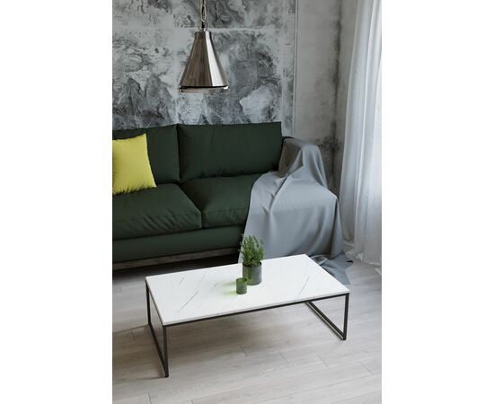 Стол журнальный Инсайд белый мрамор/черный, изображение 3 | Интернет магазин мебели и декора LifeDekor