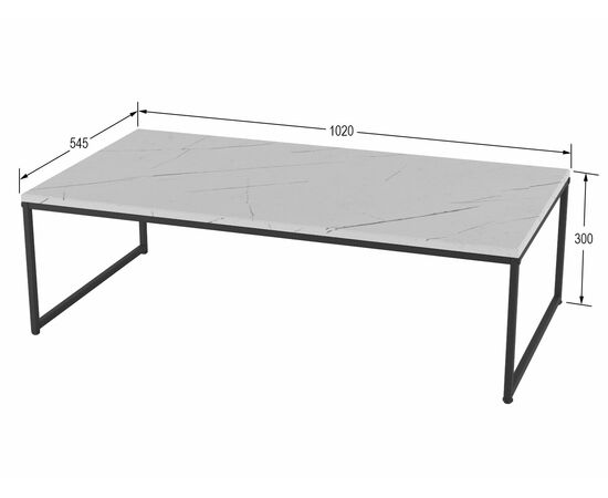 Стол журнальный Инсайд белый мрамор/черный, изображение 2 | Интернет магазин мебели и декора LifeDekor