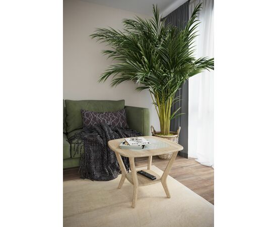 Стол журнальный Мельбурн со стеклом дуб сонома/дуб сонома, изображение 3 | Интернет магазин мебели и декора LifeDekor