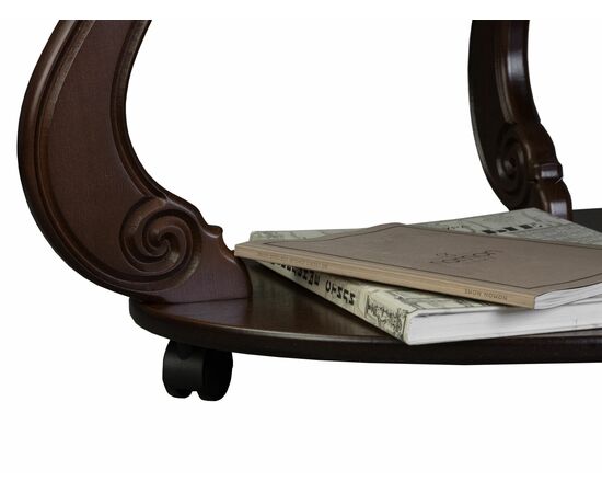 Стол журнальный Овация (М) на колесах темно-коричневый, изображение 2 | Интернет магазин мебели и декора LifeDekor