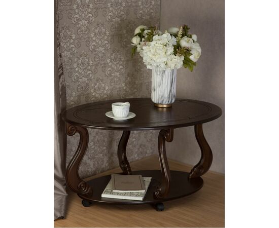 Стол журнальный Овация (М) на колесах темно-коричневый, изображение 6 | Интернет магазин мебели и декора LifeDekor