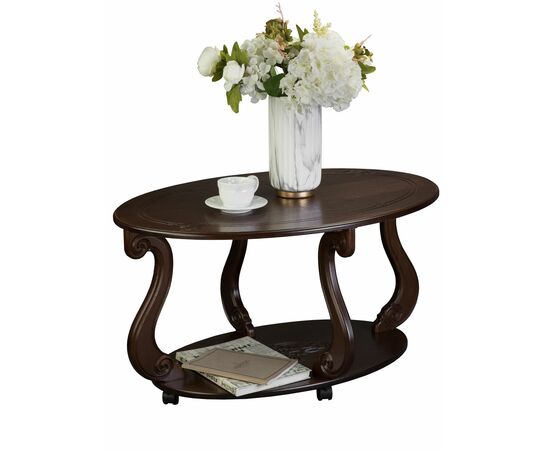 Стол журнальный Овация (М) на колесах темно-коричневый, изображение 3 | Интернет магазин мебели и декора LifeDekor