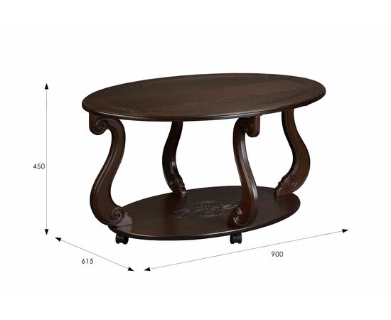 Стол журнальный Овация (М) на колесах темно-коричневый, изображение 4 | Интернет магазин мебели и декора LifeDekor