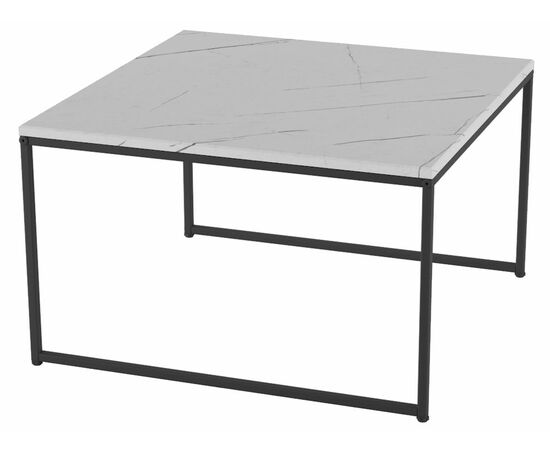 Стол журнальный Овер белый мрамор/черный, изображение 2 | Интернет магазин мебели и декора LifeDekor