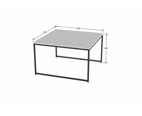 Стол журнальный Овер белый мрамор/черный, изображение 4 | Интернет магазин мебели и декора LifeDekor