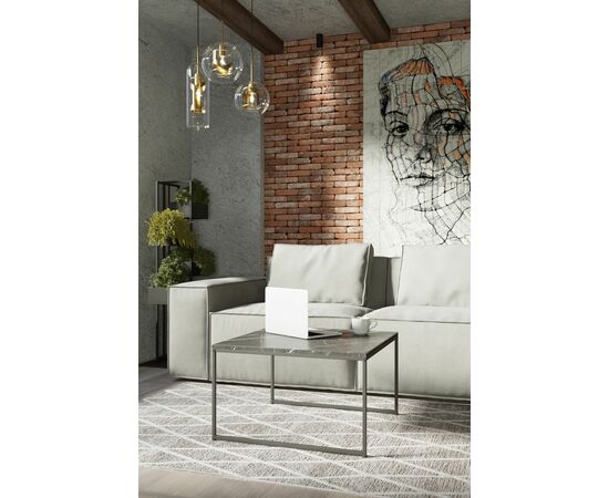 Стол журнальный Овер черный мрамор/черный, изображение 3 | Интернет магазин мебели и декора LifeDekor