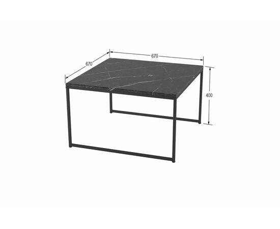 Стол журнальный Овер черный мрамор/черный, изображение 4 | Интернет магазин мебели и декора LifeDekor