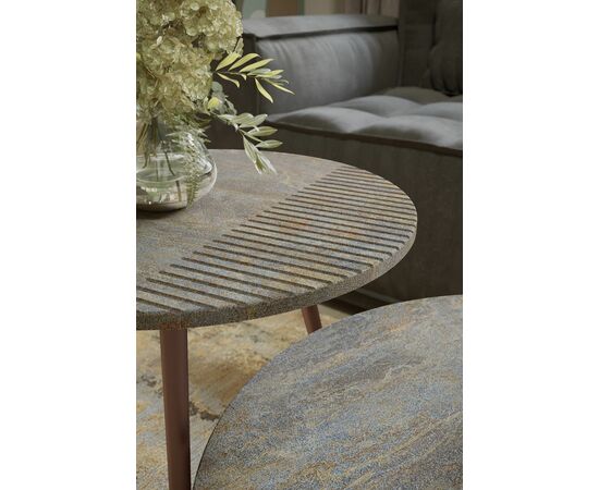 Стол журнальный Рикон Страйп гранж/винный металлик, изображение 5 | Интернет магазин мебели и декора LifeDekor