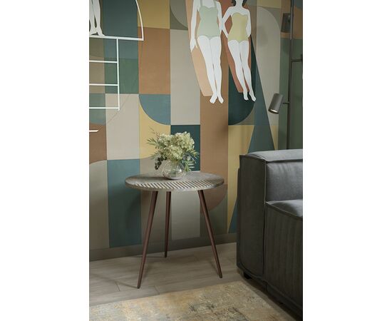 Стол журнальный Рикон Страйп гранж/винный металлик, изображение 4 | Интернет магазин мебели и декора LifeDekor