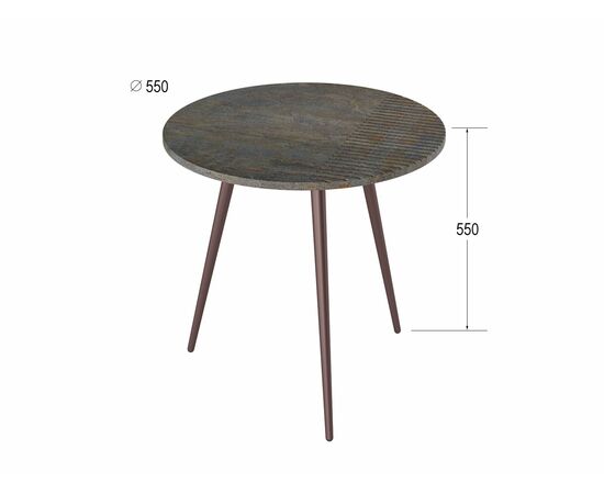 Стол журнальный Рикон Страйп гранж/винный металлик, изображение 2 | Интернет магазин мебели и декора LifeDekor