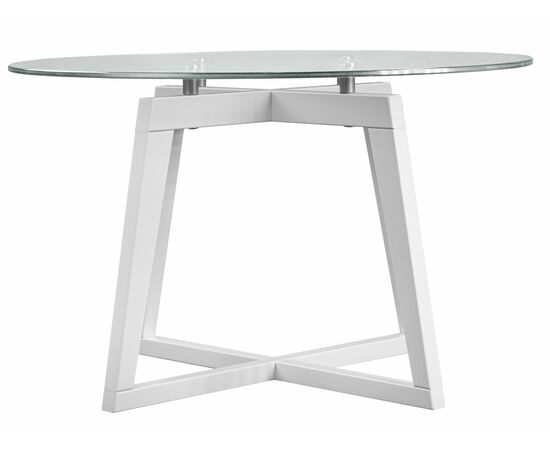 Стол журнальный Рилле 445 белый/стекло прозрачное (круг), изображение 2 | Интернет магазин мебели и декора LifeDekor