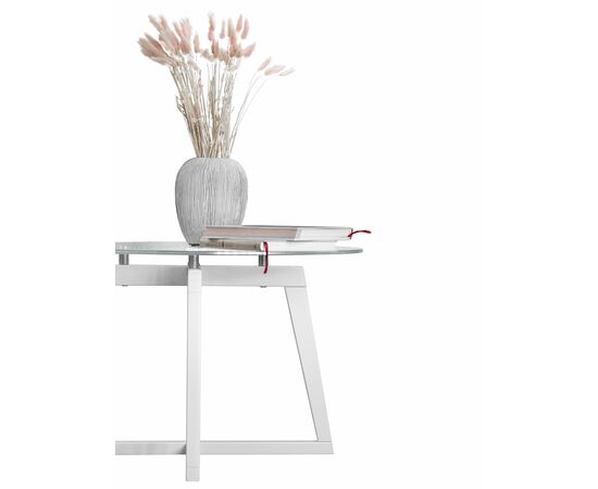 Стол журнальный Рилле 445 белый/стекло прозрачное (круг), изображение 3 | Интернет магазин мебели и декора LifeDekor