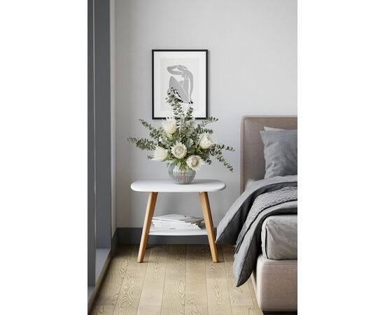 Стол журнальный Хадсон белый/дуб светлый, изображение 4 | Интернет магазин мебели и декора LifeDekor