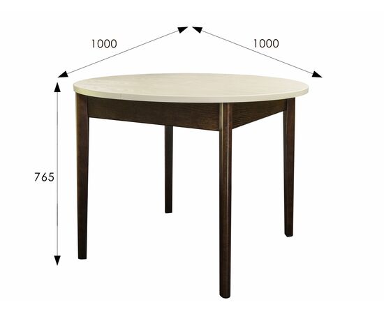 Стол обеденный Мариус М 81 раздвижной слоновая кость/орех 100/139*100, изображение 3 | Интернет магазин мебели и декора LifeDekor
