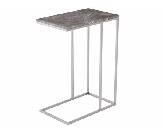 Стол придиванный Агами серый мрамор/хром, изображение 3 | Интернет магазин мебели и декора LifeDekor