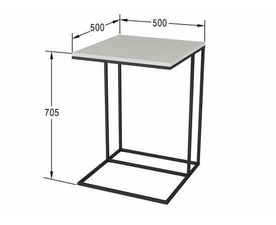 Стол придиванный Хайгрет белый/черный, изображение 3 | Интернет магазин мебели и декора LifeDekor