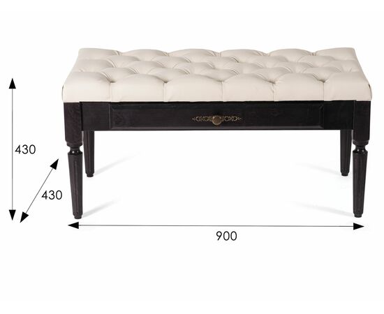 Банкетка Оливия экокожа молочный/венге, изображение 2 | Интернет магазин мебели и декора LifeDekor