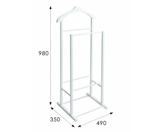 Вешалка костюмная В 27Н белый, изображение 2 | Интернет магазин мебели и декора LifeDekor