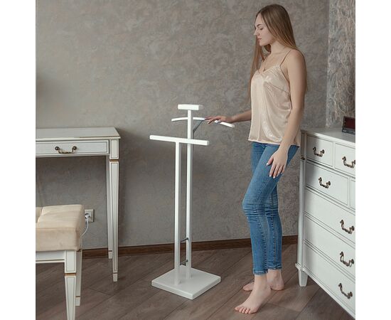 Вешалка костюмная ГАЛАНТ 340 металлик/ белый, изображение 7 | Интернет магазин мебели и декора LifeDekor