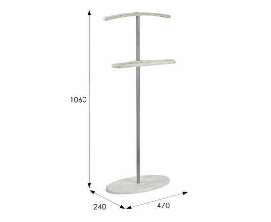 Вешалка костюмная Дэви 3 металлик/дуб дымчатый, изображение 9 | Интернет магазин мебели и декора LifeDekor