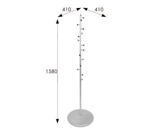 Вешалка напольная Пико 15 металлик, изображение 2 | Интернет магазин мебели и декора LifeDekor
