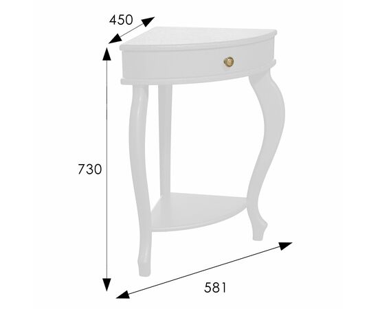 Консоль угловая Элегант молочный дуб Л, изображение 2 | Интернет магазин мебели и декора LifeDekor