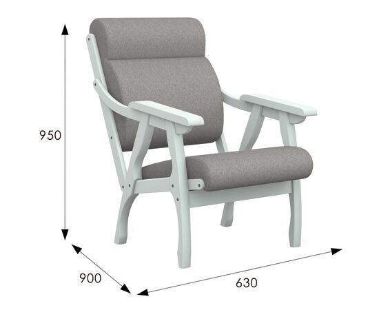 Кресло Вега 10 ткань серый, каркас снег, изображение 6 | Интернет магазин мебели и декора LifeDekor