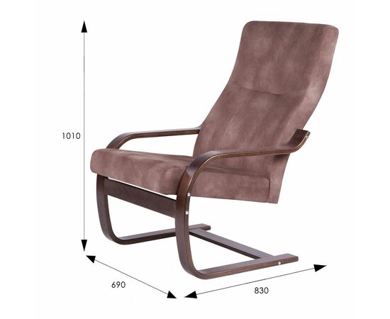 Кресло Кристалл ткань орех, каркас орех, изображение 2 | Интернет магазин мебели и декора LifeDekor