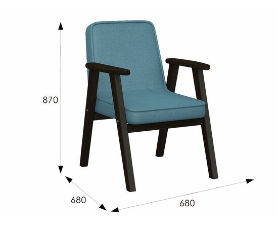 Кресло Ретро ткань голубой, каркас венге, изображение 6 | Интернет магазин мебели и декора LifeDekor