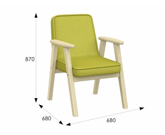 Кресло Ретро ткань лайм, каркас лак, изображение 5 | Интернет магазин мебели и декора LifeDekor