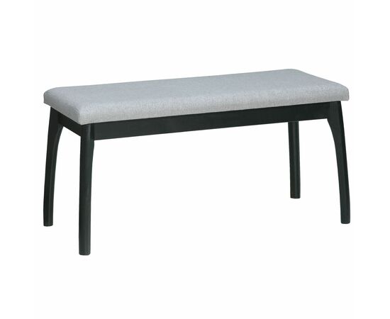 Скамья для прихожей мягкая, ткань серый, каркас венге, изображение 2 | Интернет магазин мебели и декора LifeDekor