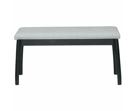 Скамья для прихожей мягкая, ткань серый, каркас венге, изображение 3 | Интернет магазин мебели и декора LifeDekor