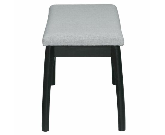 Скамья для прихожей мягкая, ткань серый, каркас венге, изображение 4 | Интернет магазин мебели и декора LifeDekor