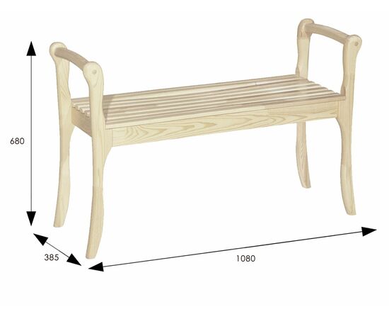 Скамья для прихожей с подлокотниками массив, каркас лак, изображение 4 | Интернет магазин мебели и декора LifeDekor