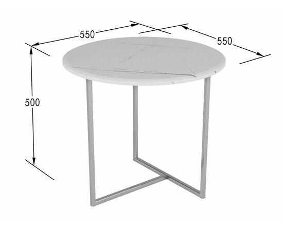 Стол журнальный Альбано белый мрамор/хром, изображение 2 | Интернет магазин мебели и декора LifeDekor