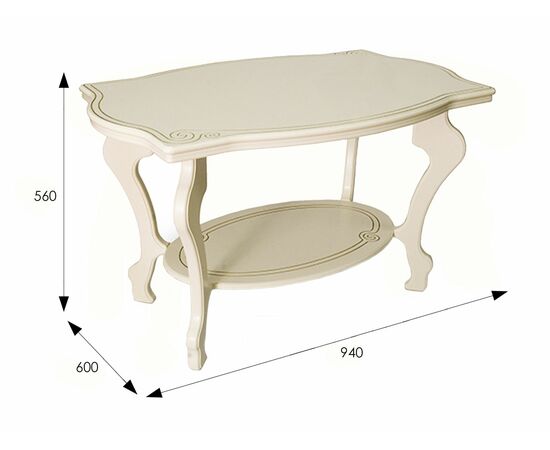Стол журнальный Берже 1 слоновая кость, изображение 2 | Интернет магазин мебели и декора LifeDekor