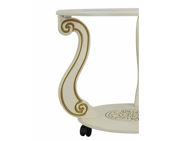 Стол журнальный Грация (С) на колесах слоновая кость/золото, изображение 4 | Интернет магазин мебели и декора LifeDekor